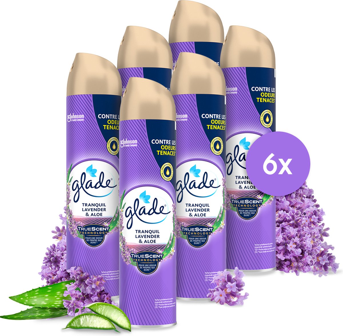 Glade désodorisant spray lavande (6x 300ml)
