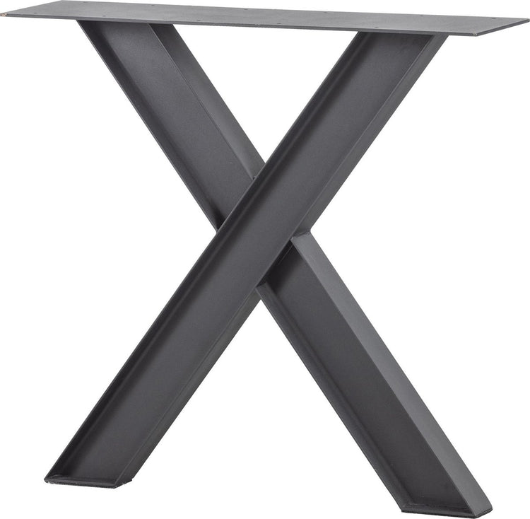 Woood tablo industriel x-leg 1 pièce - métal - noir - 72x79x10