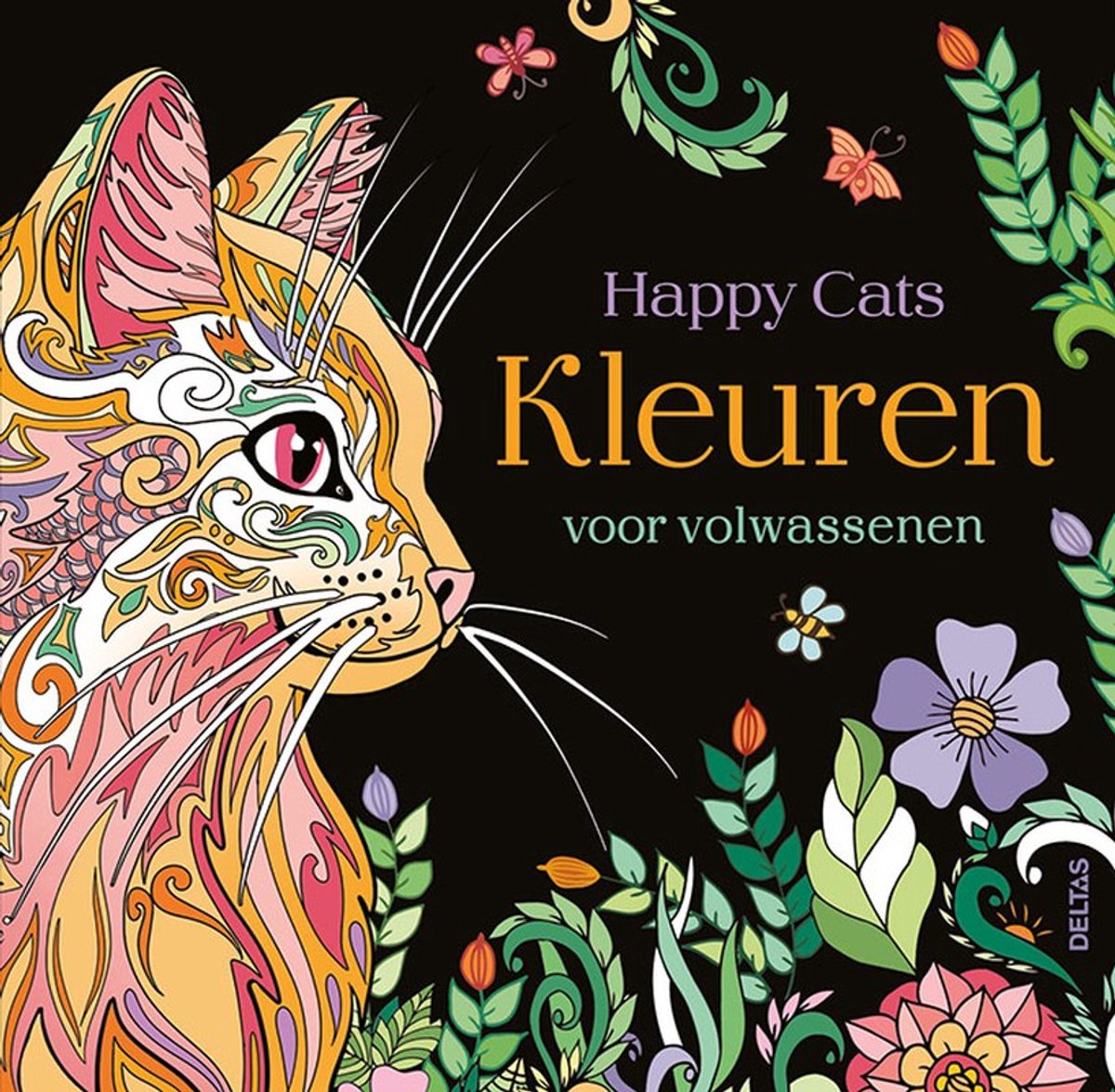 Deltas chats heureux - coloriage pour adultes