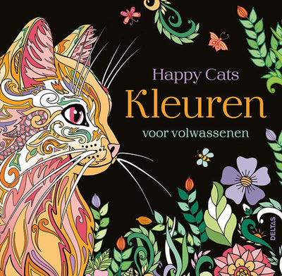 Deltas chats heureux - coloriage pour adultes