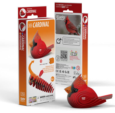 Puzzle 3D Eugy - cardinal - oiseaux - durable - collectionnez-les tous - 6 ans