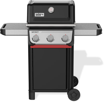 Weber spirit e-310 - barbecue à gaz - noir - 3 brûleurs d'une puissance de 7,8 kW - grille en fonte émaillée en porcelaine - 2 tables d'appoint - 2 roulettes durables - armoire avec porte