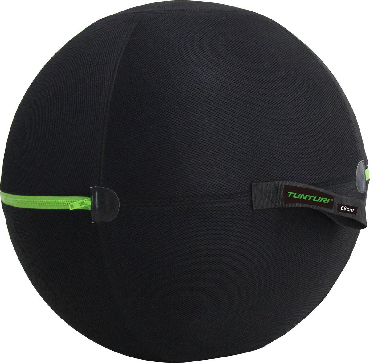 Tunturi ballon de fitness 65 cm avec fermeture éclair verte