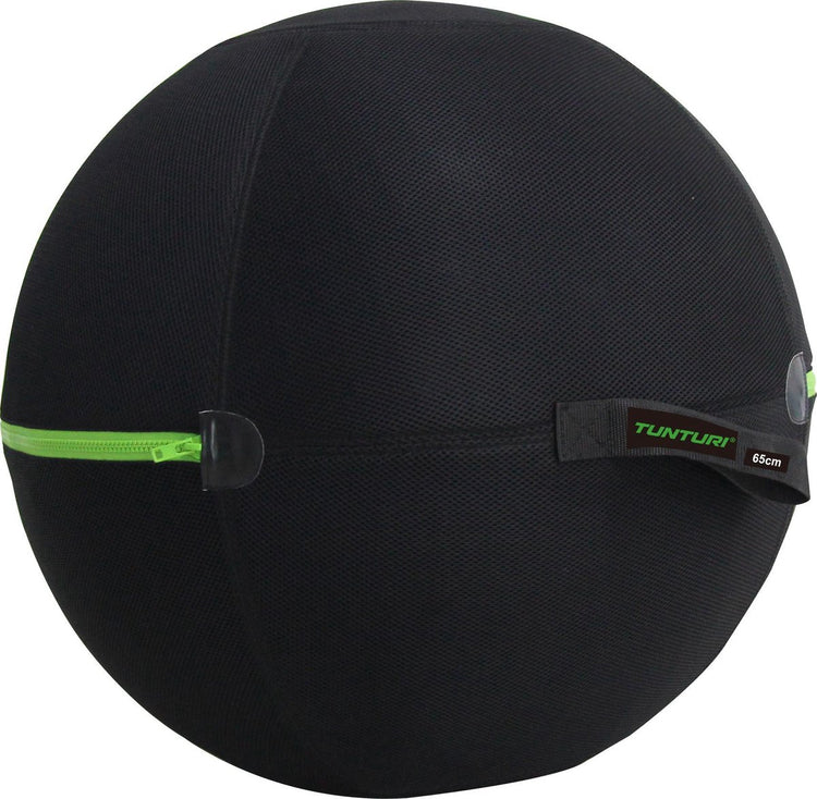 Tunturi ballon de fitness 65 cm avec fermeture éclair verte