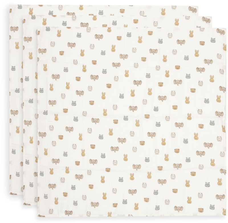 Jollein chiffon hydrophile petit 70x70cm jollies (paquet de 3)
