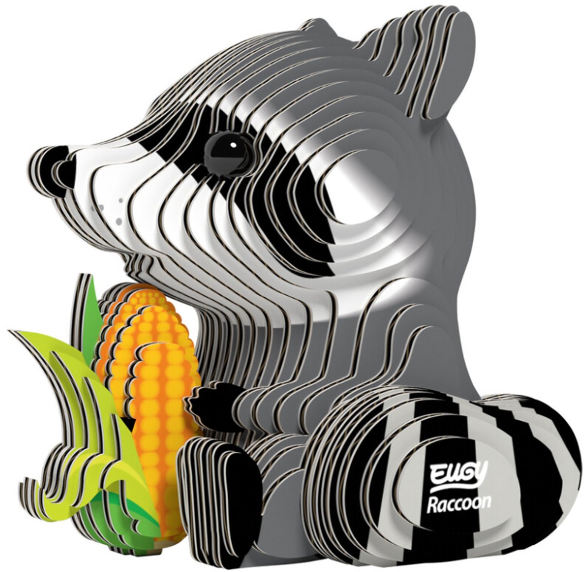 Puzzle 3D Eugy - raton laveur - animaux sauvages - durable - collectionnez-les tous - 6 ans