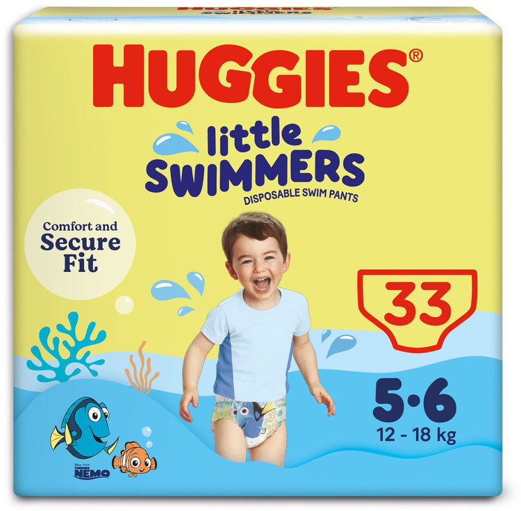 Huggies petits nageurs - couches de bain - taille 5 6 - (12 à 18 kg) - pack économique - 33 pièces