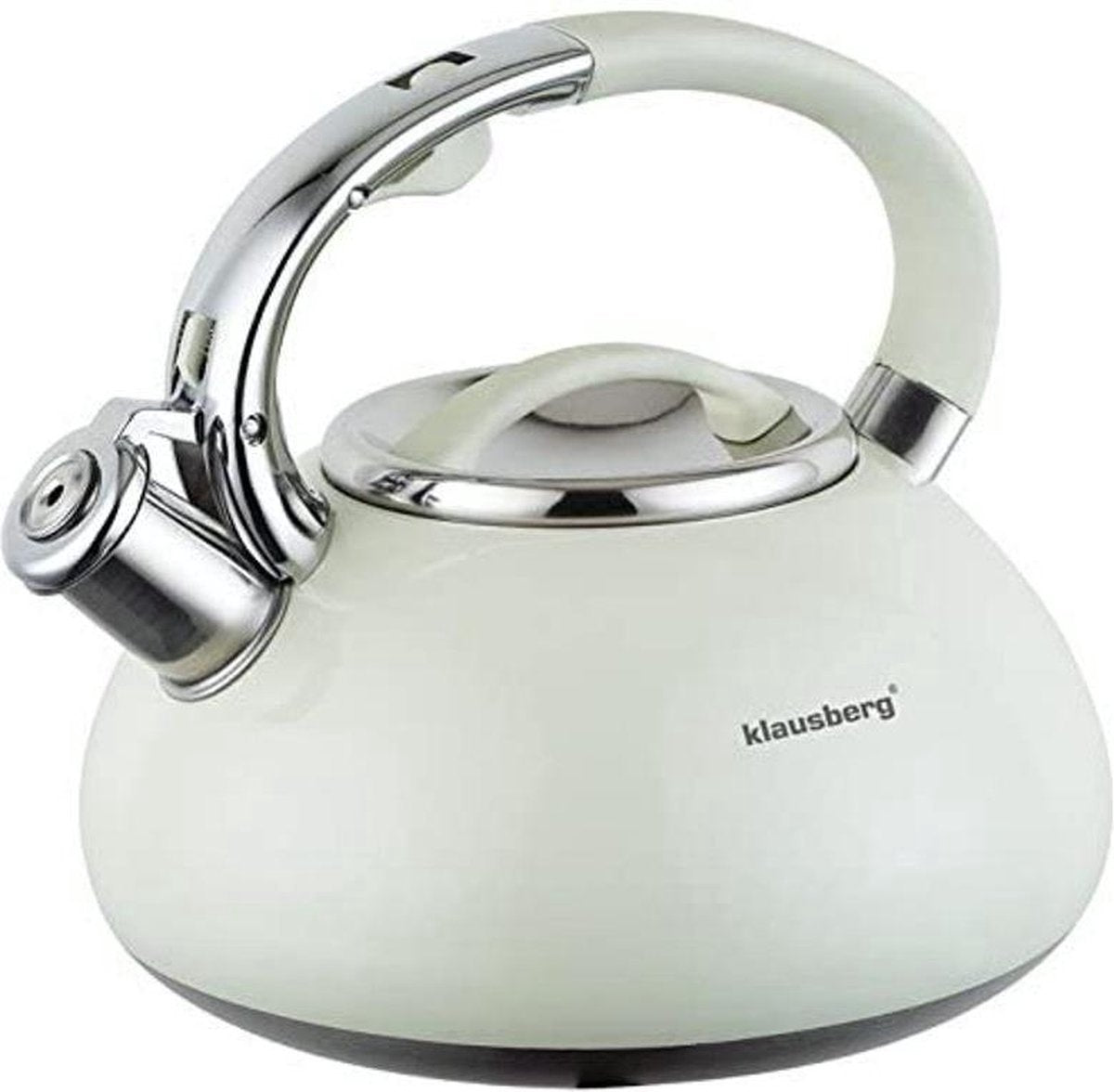 Bouilloire sifflante Klausberg kb-7076 - 3l - acier inoxydable - toutes sources de chaleur - beige