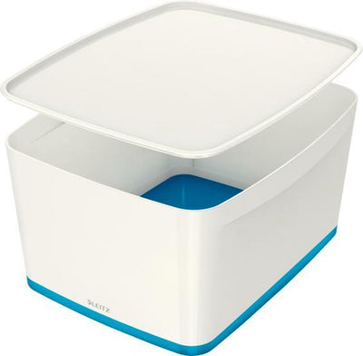 Leitz mybox® large avec couvercle, boîte de rangement - bleu blanc