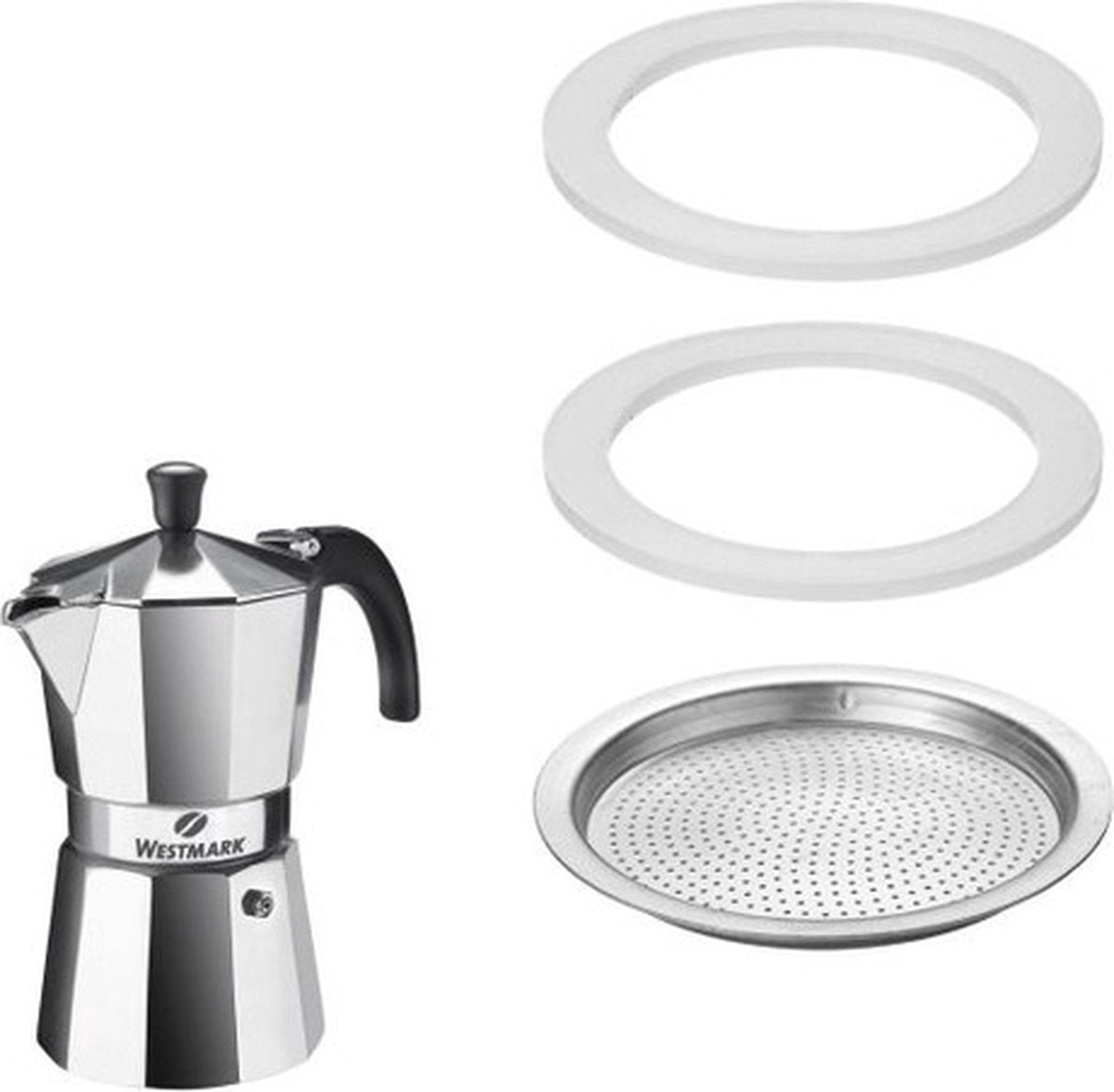 Westmark jeu d'anneaux silicone 2 + filtre pour machine à expresso 6 sachets brasilia 2462 228e