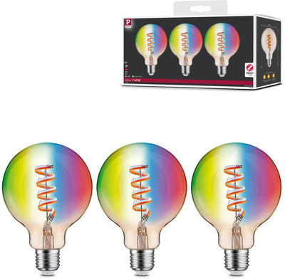 Paulmann Filament 230 V Smart Home Zigbee 3.0 Globe LED G95 E27 3x470LM 3x6,3W RGBW+ Intensité variable Or