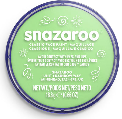Snazaroo 1118400 - vert clair - 18 ml de peinture pour le visage aqua pour enfants et adultes