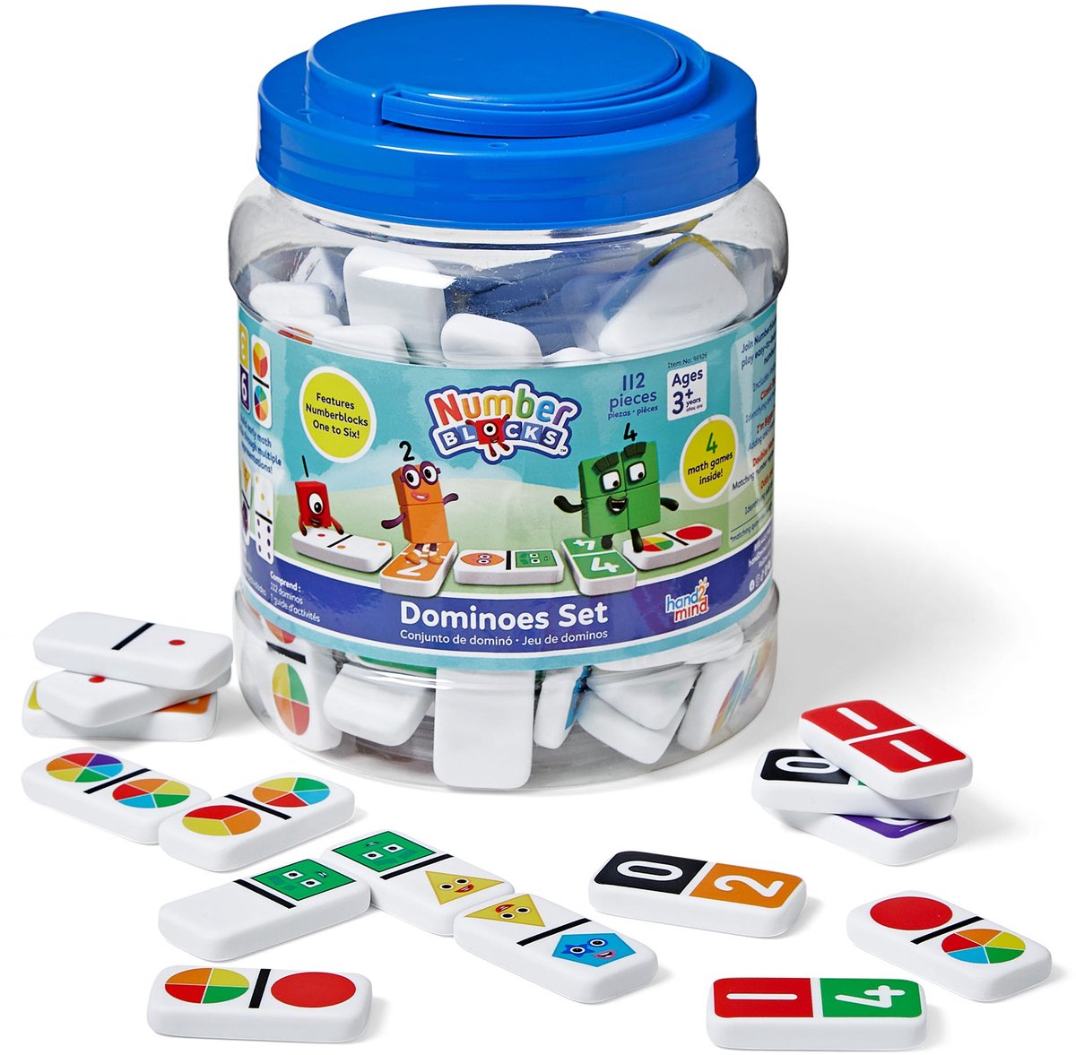 Ressources d'apprentissage, jouets éducatifs, blocs de numéros, jeu de dominos. - 3+