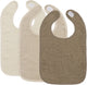 Bavoir Meyco baby uni - paquet de 3 - tissu éponge - taupe sable doux naturel