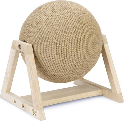 Conçu par lotte xem boule à gratter - griffoir - sur socle - bois - 34x30x35,5 cm