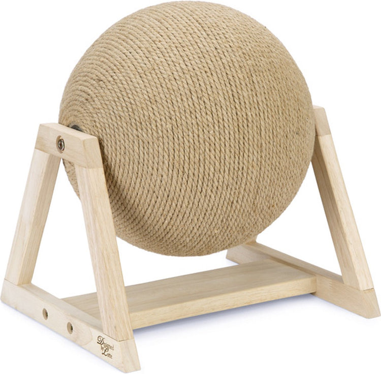 Conçu par lotte xem boule à gratter - griffoir - sur socle - bois - 34x30x35,5 cm