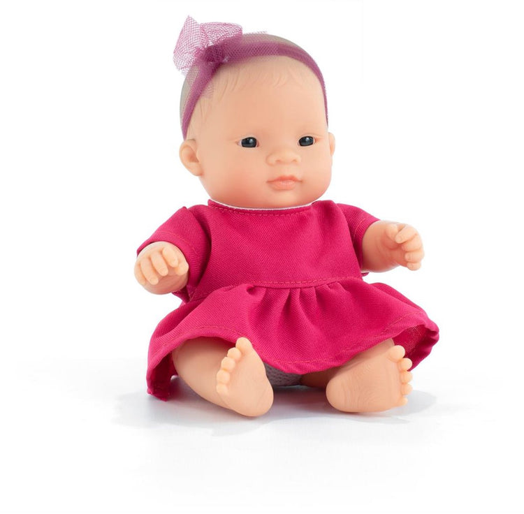 Poupée bébé Miniland - Fille asiatique 21cm - au parfum vanille - imperméable - 10 mois