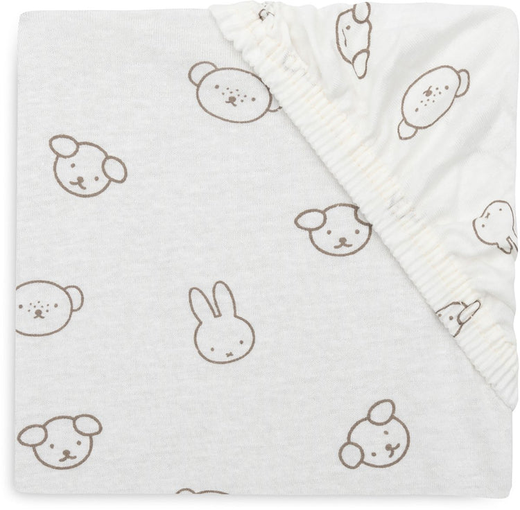 Drap housse Jollein pour lit - 60x120cm - jersey - miffy et ses amis