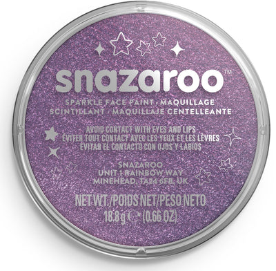 Snazaroo 1118871 - lilas scintillant - peinture pour le visage aqua 18 ml peinture pour le visage pour enfants et adultes