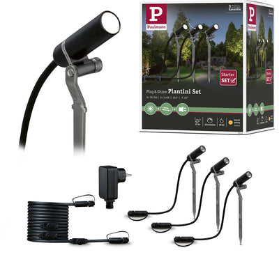 Paulmann plug Shine Spots de jardin LED Plantini Kit de base Kit de base IP65 3000K 3x2W 21VA anthracite