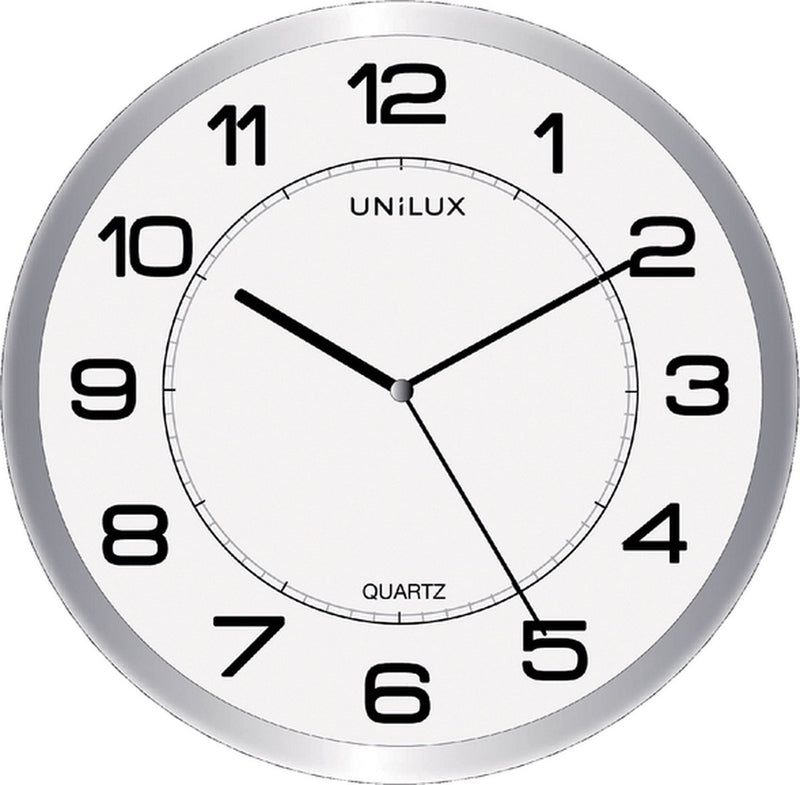 Horloge d'attraction Unilux - gris blanc - ø 22 - ronde - silencieuse