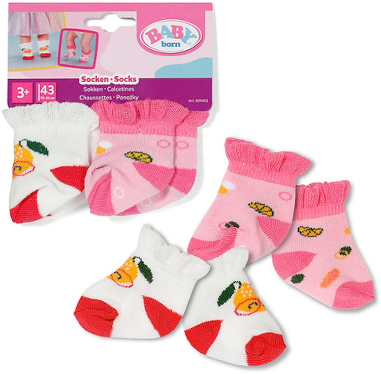 Ensemble de chaussettes Baby Born vêtements de poupée 2 paires 43 cm multicolore.