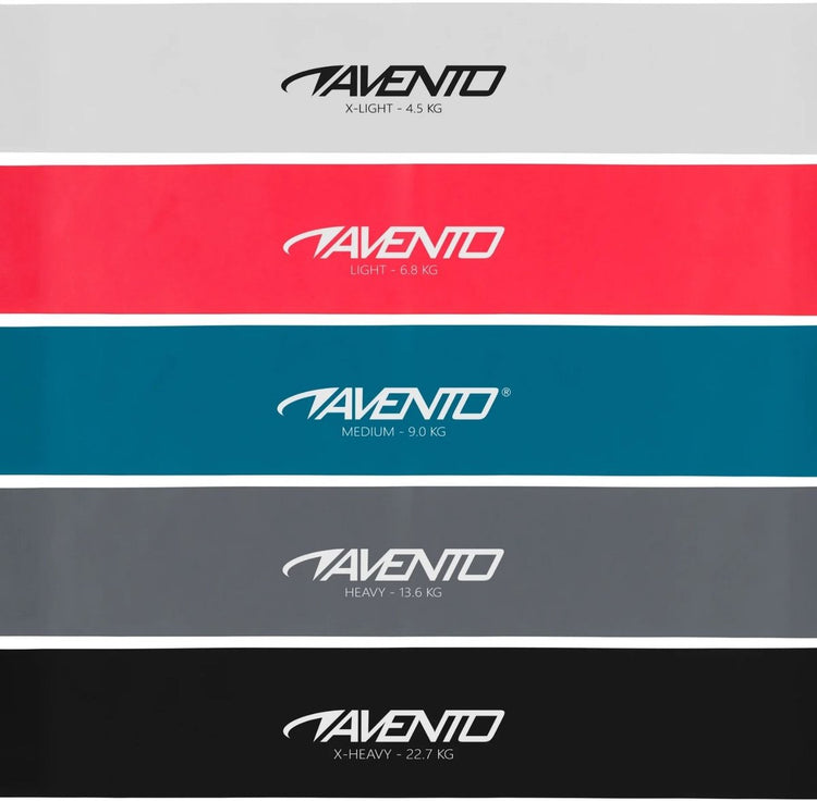 Avento fitness bandes de résistance set latex - 5 niveaux