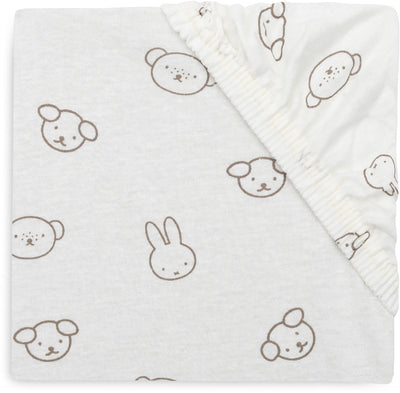 Drap housse Jollein pour lit - 70 75x140 150cm - jersey - miffy et ses amis