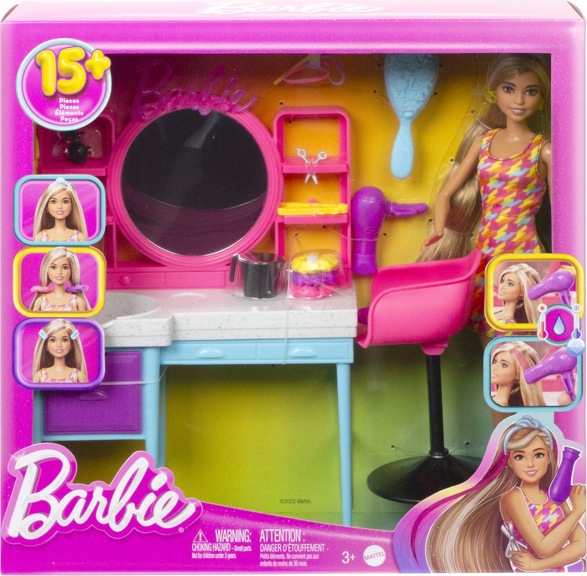 Set de jeu de salon de coiffure total Mattel
