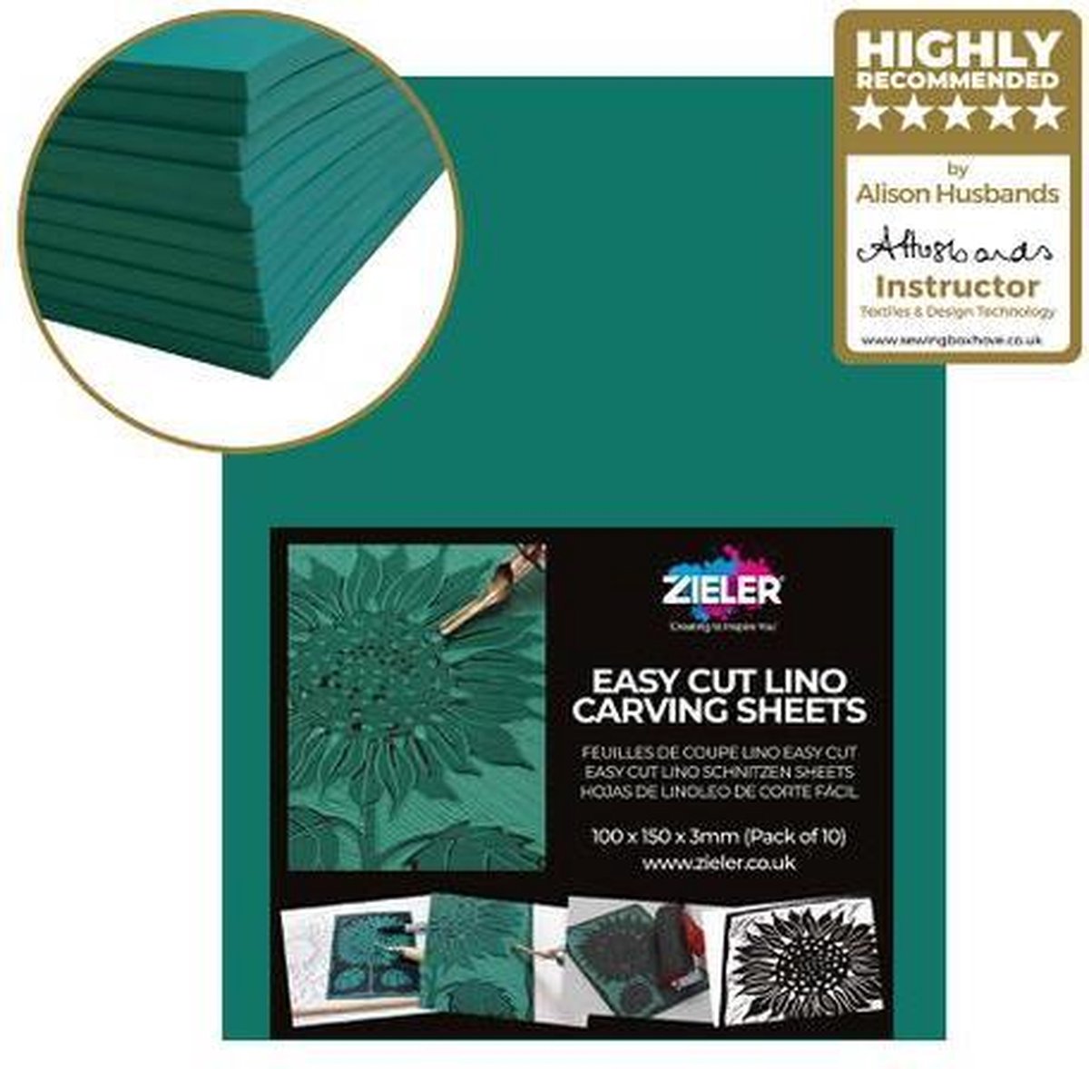 Zieler feuilles de bloc lino a6 (10 pièces) vert