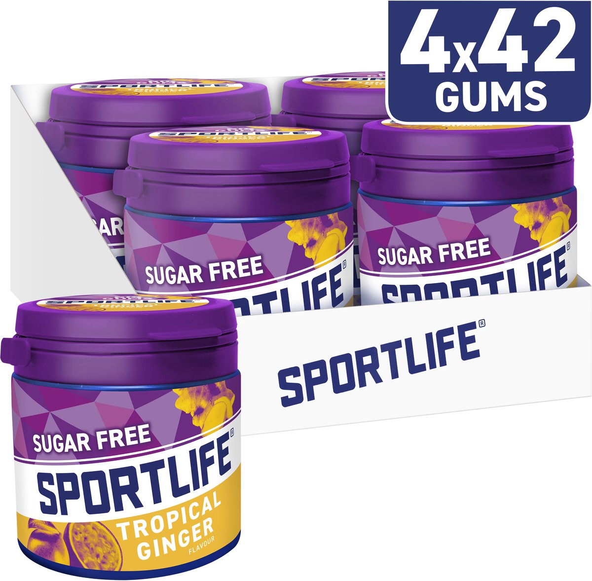 Sportlife chewing-gum gingembre tropical pot - gingembre tropical - 4x99g