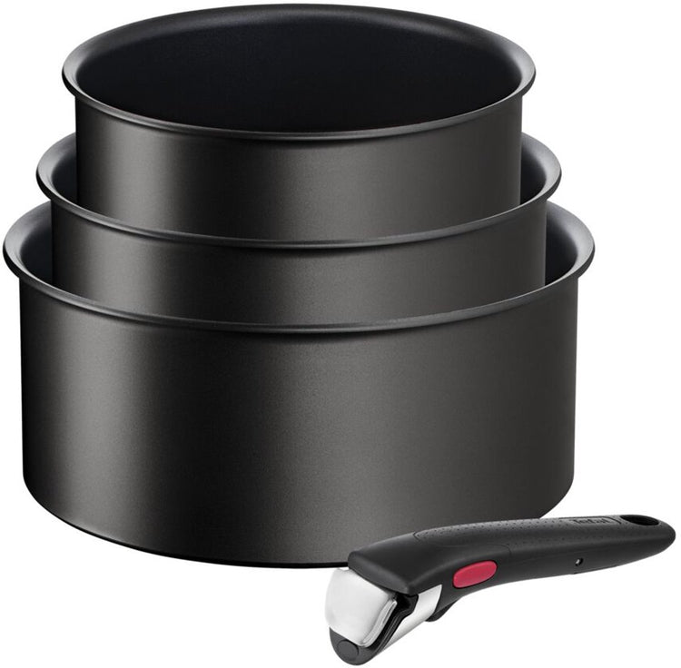Tefal ingenio unlimited - set de casseroles - 4 pièces - induction - empilable - poignée amovible - peu encombrant