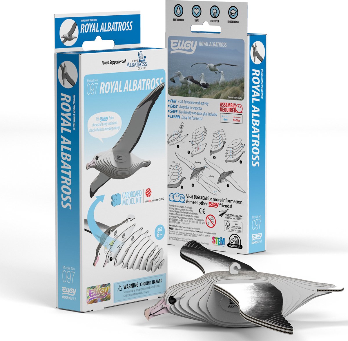 Puzzle 3D Eugy - albatros royal - oiseaux - durable - collectionnez-les tous - 6 ans