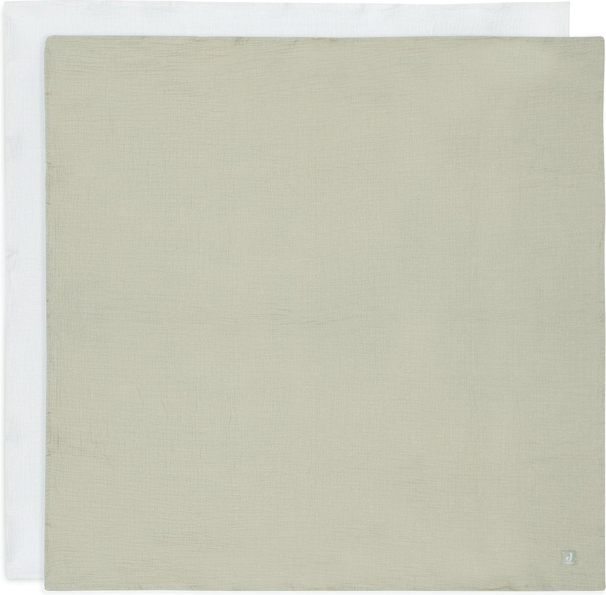 Jollein chiffon hydrophile petit - 70x70cm - vert olive ivoire - paquet de 4