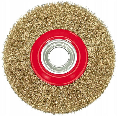 Brosse disque Vorel 150mm fil frisé laiton 6000 tr/min min