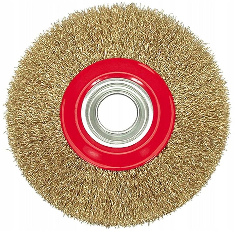 Brosse disque Vorel 150mm fil frisé laiton 6000 tr/min min