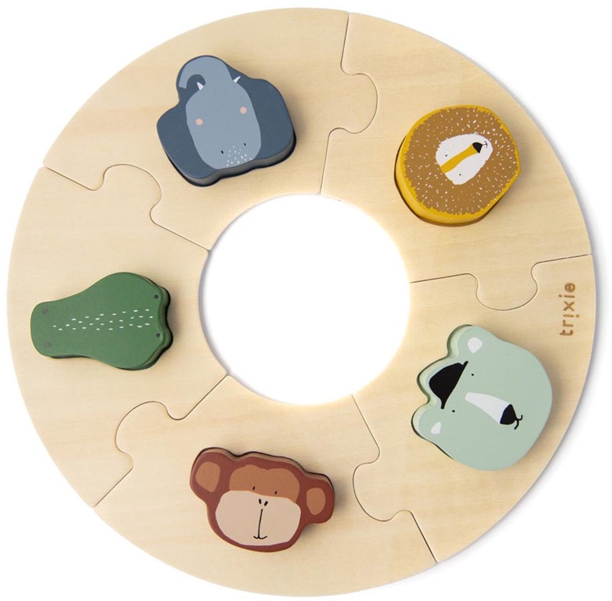 Trixie Wooden Round Puzzle Animals, 10e.