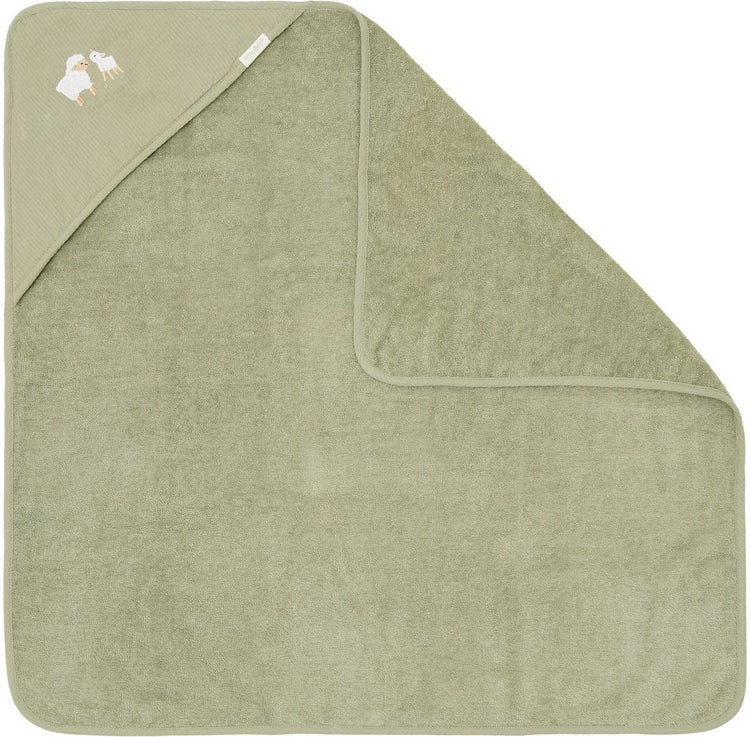 Petite cape de bain hollandaise - brodée - vert - 100 x 100