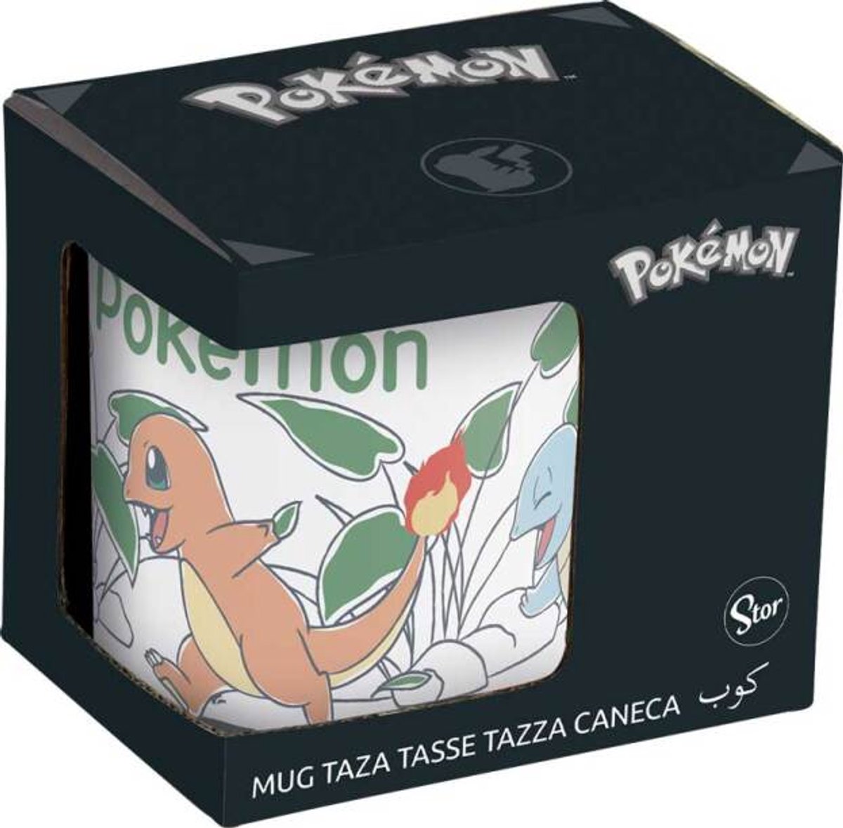 Mug Pokémon – Salamèche Totodile – tasse en céramique 325 ml – coffret cadeau – design « chill » – marchandise officielle Pokémon
