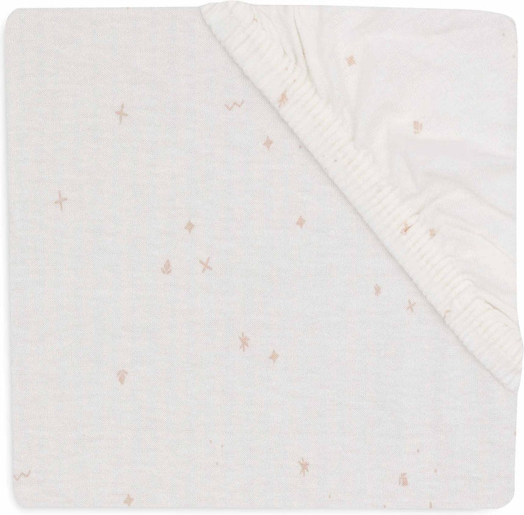 Jollein bébé - drap housse jersey 70 75x140 150cm - lit bébé - coton doux - rose sauvage scintillant