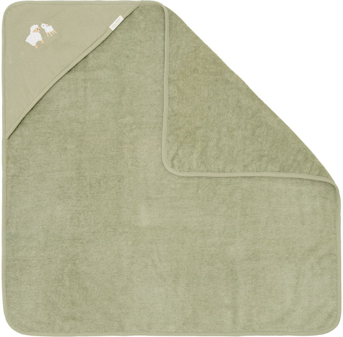 Petite cape de bain hollandaise - brodée - vert - 75 x 75