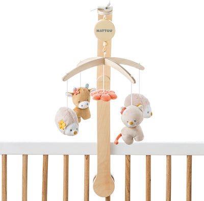 Nattou mila, lana et zoé - mobile musical - mobile - taille unique - beige sable