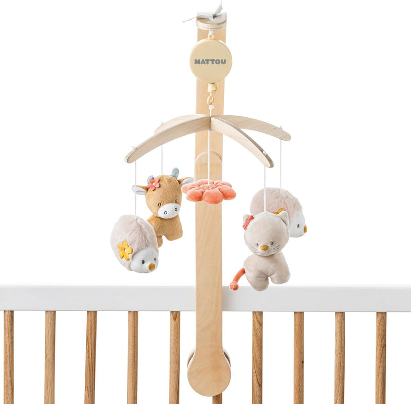 Nattou mila, lana et zoé - mobile musical - mobile - taille unique - beige sable