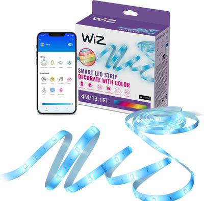 Bande LED Wiz RVB - 4 mètres - installation facile - 16 millions de couleurs - synchronisation musicale - RVB ; une couleur à la fois