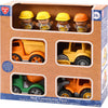 Jouez des mini véhicules de construction avec des figures de jeu, 8dlg.