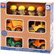 Jouez des mini véhicules de construction avec des figures de jeu, 8dlg.