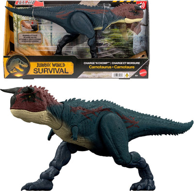 Mattel Jurassic World Run and Bite Carnotaurus courant figurine de dinosaure rugissant
