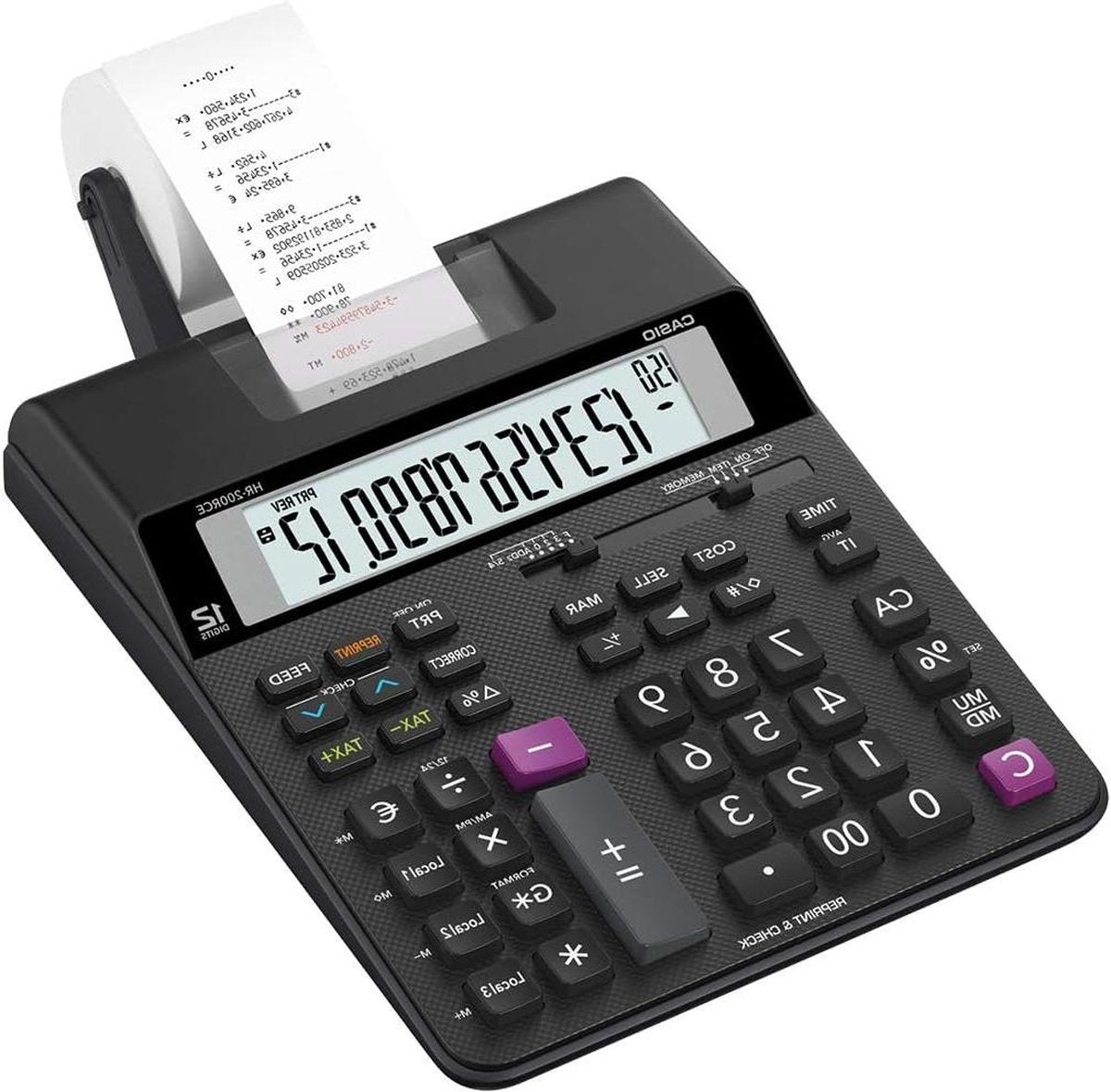 Sans marque sans marque 12 chiffres 2 couleurs impression répétition impression calcul de la taxe HR-200RCE