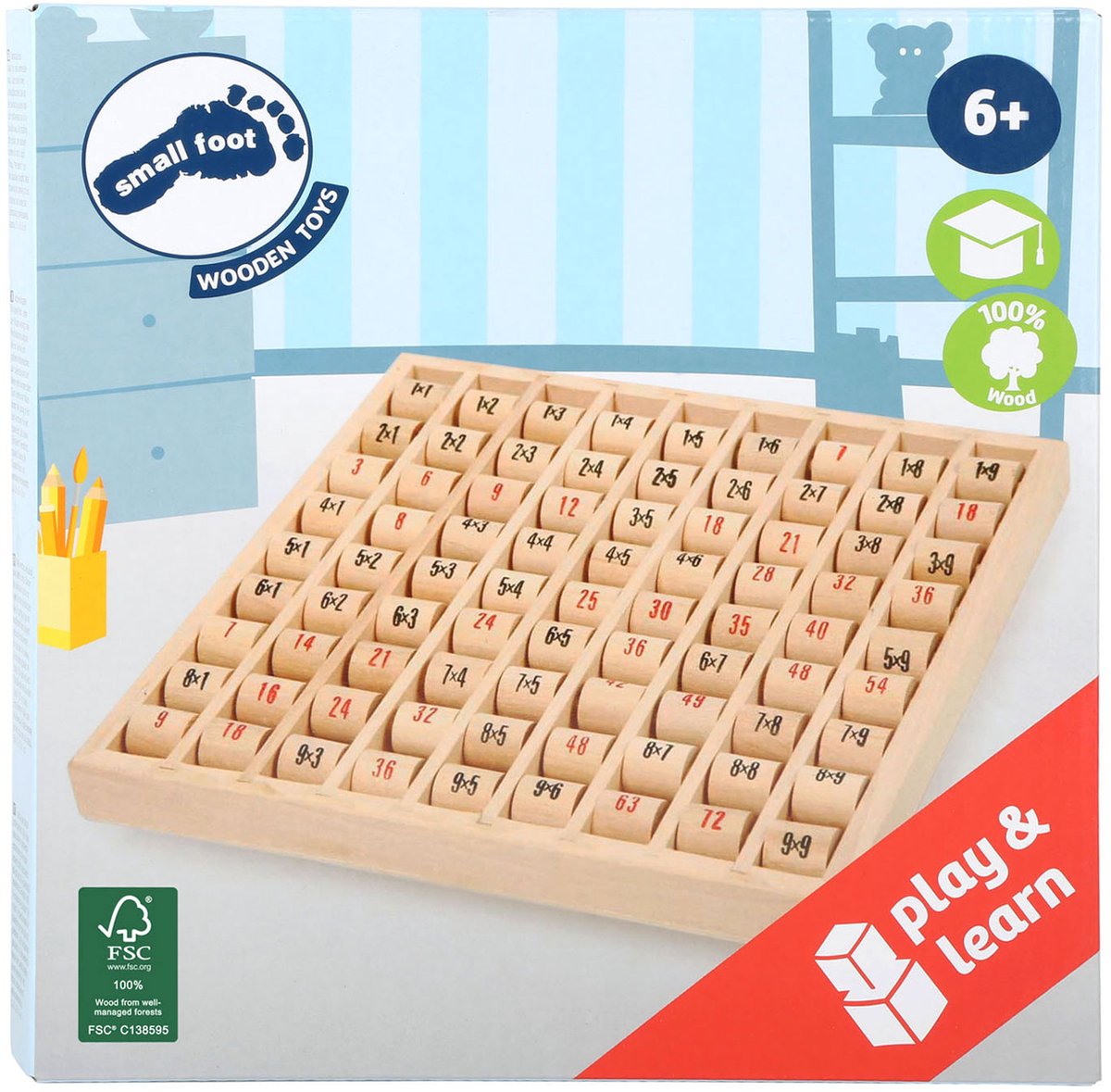Multiplication mathématique de la carte en bois de petit pied