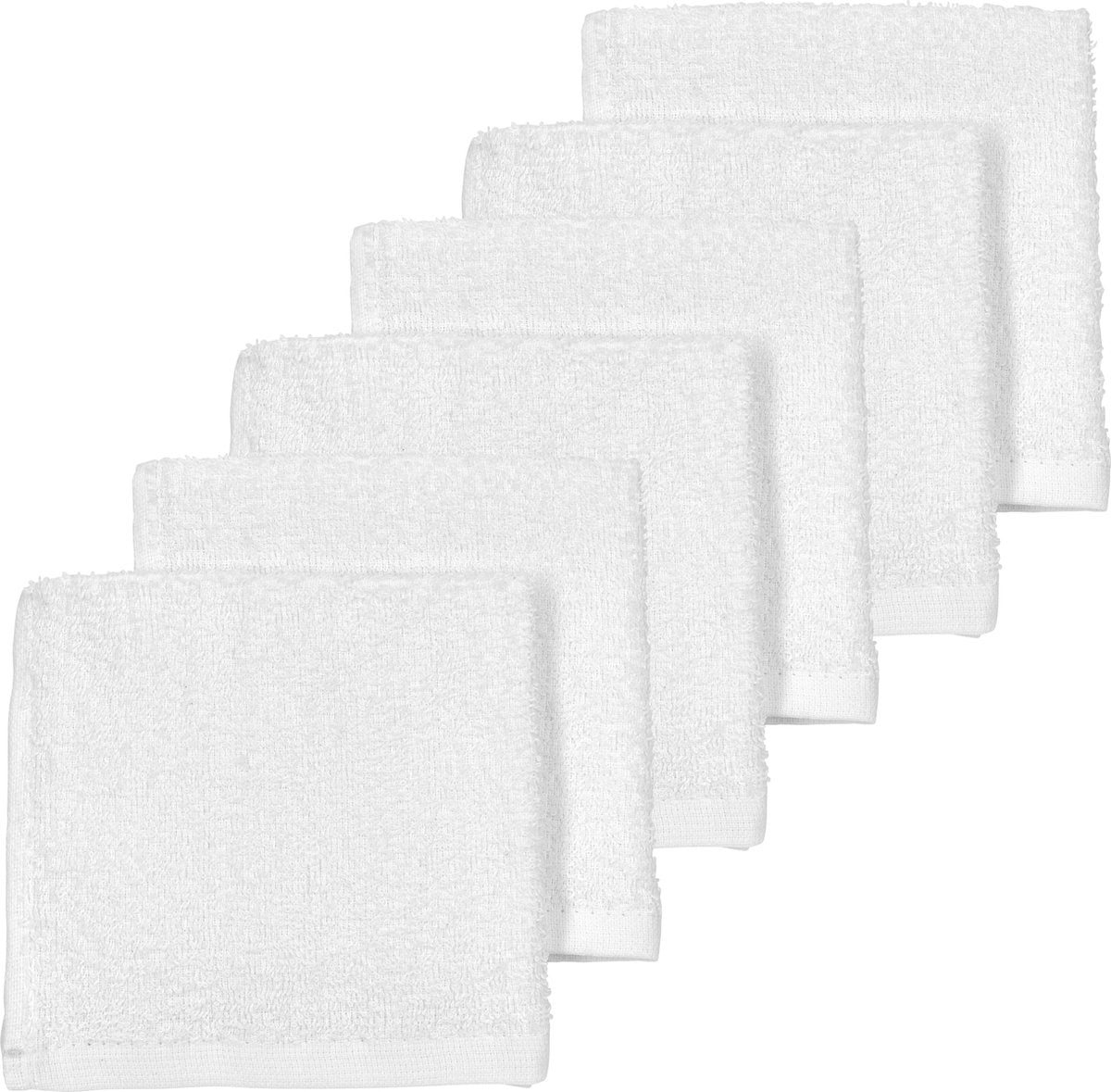 Lingettes pour le visage Meyco baby uni - paquet de 6 - tissu éponge - blanc - 30x30cm